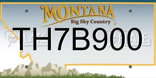 TH7B900 Montana License Plate