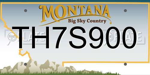 TH7S900 Montana License Plate