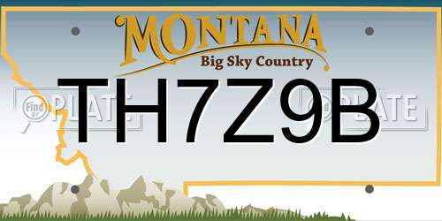 TH7Z9B Montana License Plate