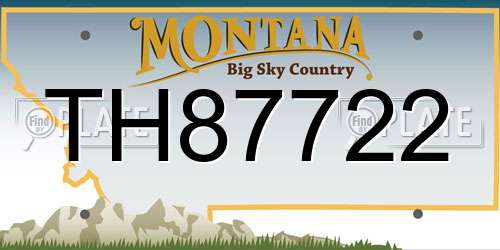 TH87722 Montana License Plate
