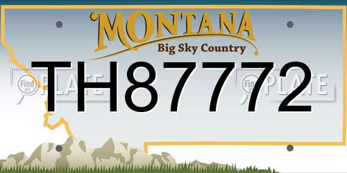 TH87772 Montana License Plate