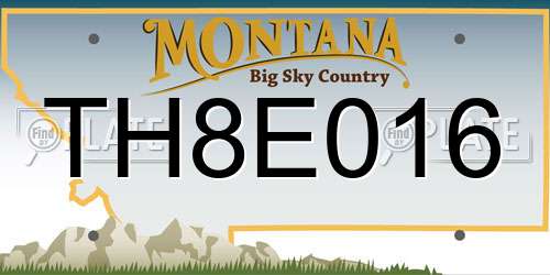 TH8E016 Montana License Plate