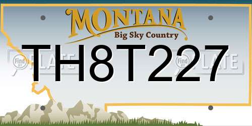 TH8T227 Montana License Plate