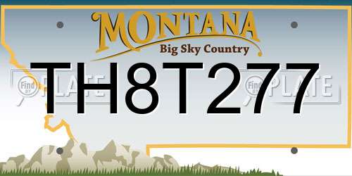 TH8T277 Montana License Plate