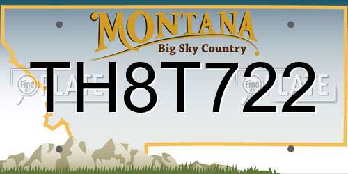 TH8T722 Montana License Plate