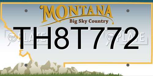 TH8T772 Montana License Plate