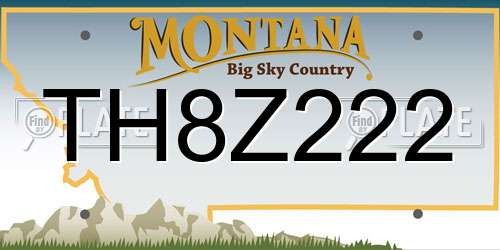 TH8Z222 Montana License Plate