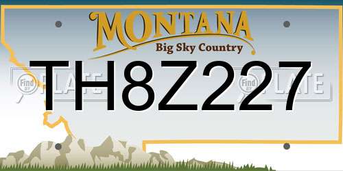 TH8Z227 Montana License Plate