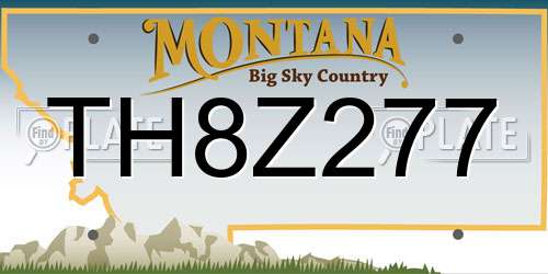 TH8Z277 Montana License Plate