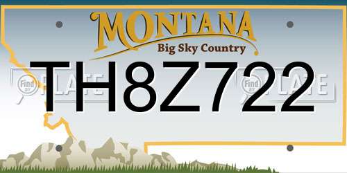 TH8Z722 Montana License Plate