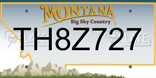 TH8Z727 Montana License Plate