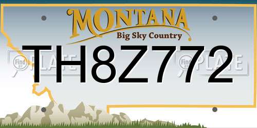 TH8Z772 Montana License Plate