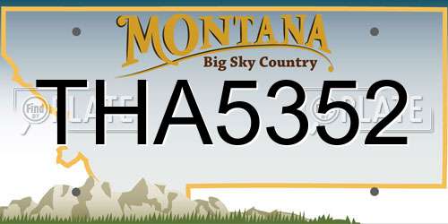 THA5352 Montana License Plate