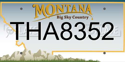 THA8352 Montana License Plate