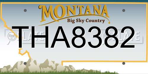 THA8382 Montana License Plate