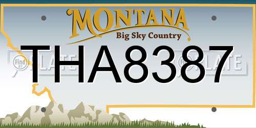 THA8387 Montana License Plate