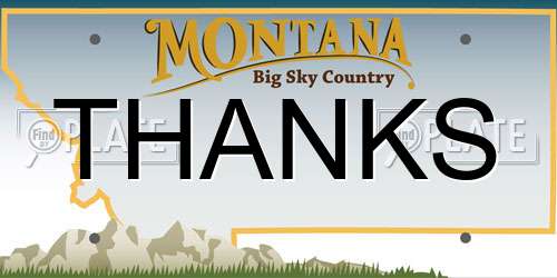 THANKS Montana License Plate