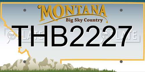 THB2227 Montana License Plate