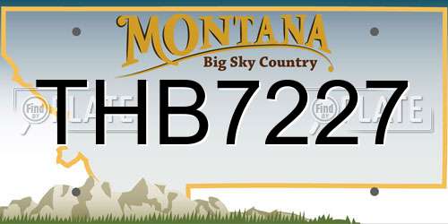 THB7227 Montana License Plate