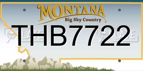 THB7722 Montana License Plate