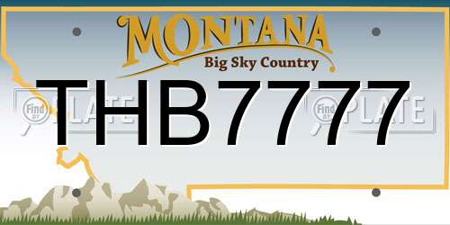 THB7777 Montana License Plate