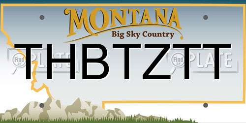 THBTZTT Montana License Plate