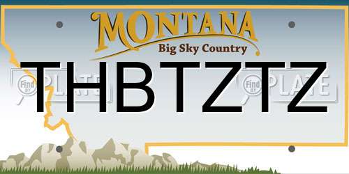 THBTZTZ Montana License Plate