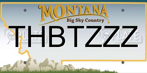 THBTZZZ Montana License Plate