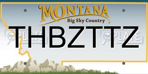 THBZTTZ Montana License Plate