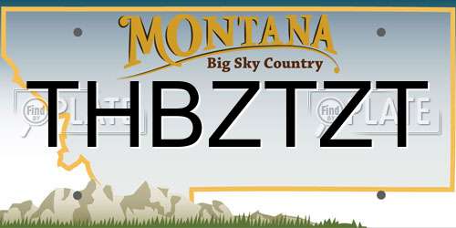 THBZTZT Montana License Plate