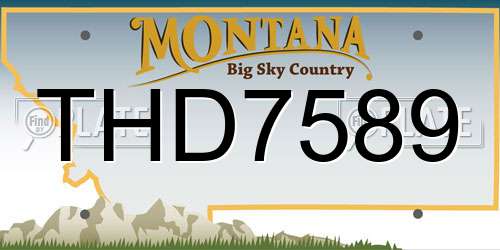 THD7589 Montana License Plate