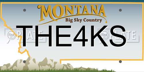 THE4KS Montana License Plate