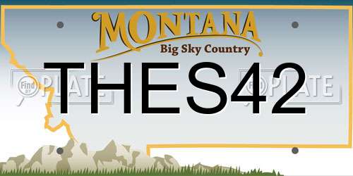 THES42 Montana License Plate