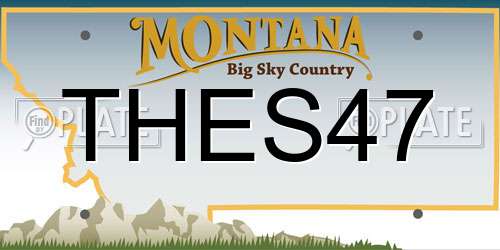 THES47 Montana License Plate