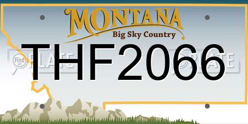 THF2066 Montana License Plate