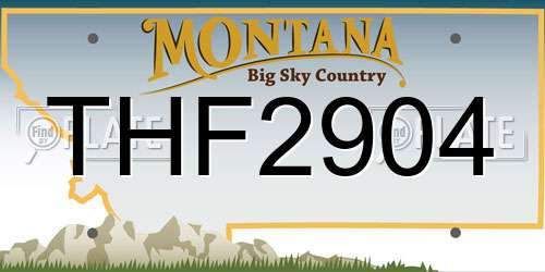 THF2904 Montana License Plate