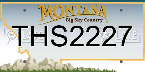THS2227 Montana License Plate