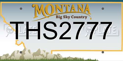 THS2777 Montana License Plate