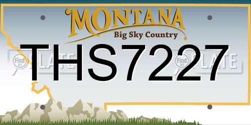 THS7227 Montana License Plate