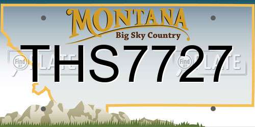 THS7727 Montana License Plate