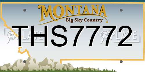 THS7772 Montana License Plate