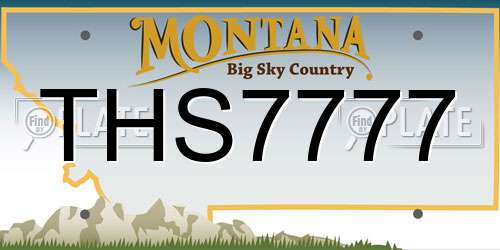 THS7777 Montana License Plate
