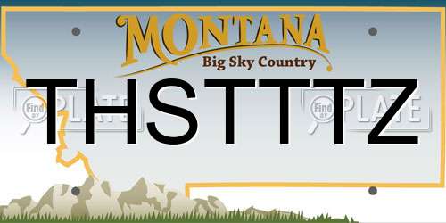 THSTTTZ Montana License Plate