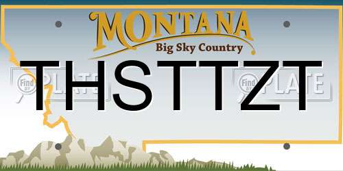 THSTTZT Montana License Plate
