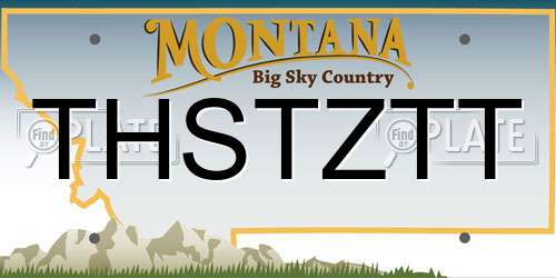 THSTZTT Montana License Plate
