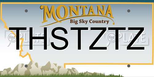 THSTZTZ Montana License Plate