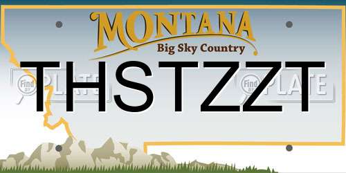 THSTZZT Montana License Plate