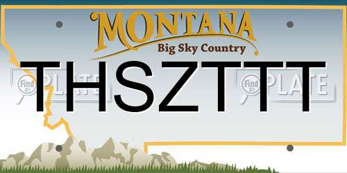 THSZTTT Montana License Plate
