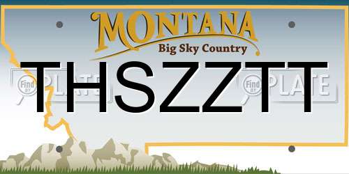 THSZZTT Montana License Plate