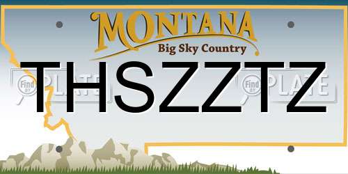 THSZZTZ Montana License Plate